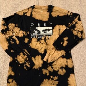 Obey Black and Tan Long Sleeve Tee